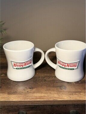 Krispy Kreme Logo Coffee Mug Cup, White/Red/Green, Made in Thailand